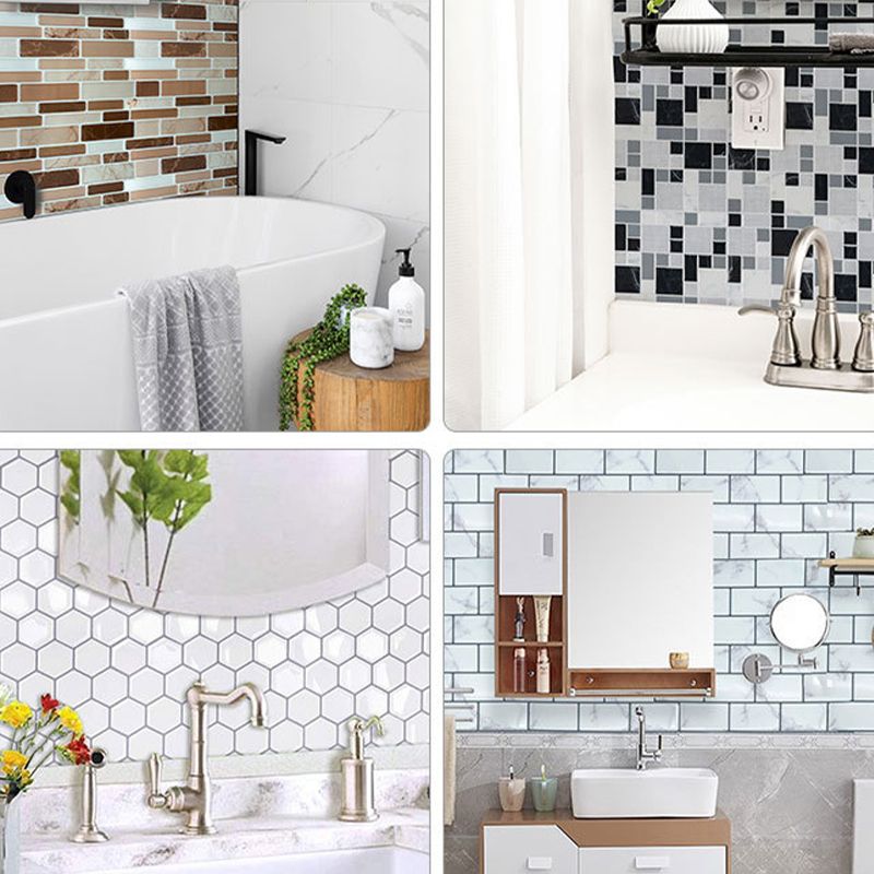 Avtoit | Plastic Peel & Stick Mosaic Tile Waterproof Peel & Stick Mosaic Tile with Square Shape