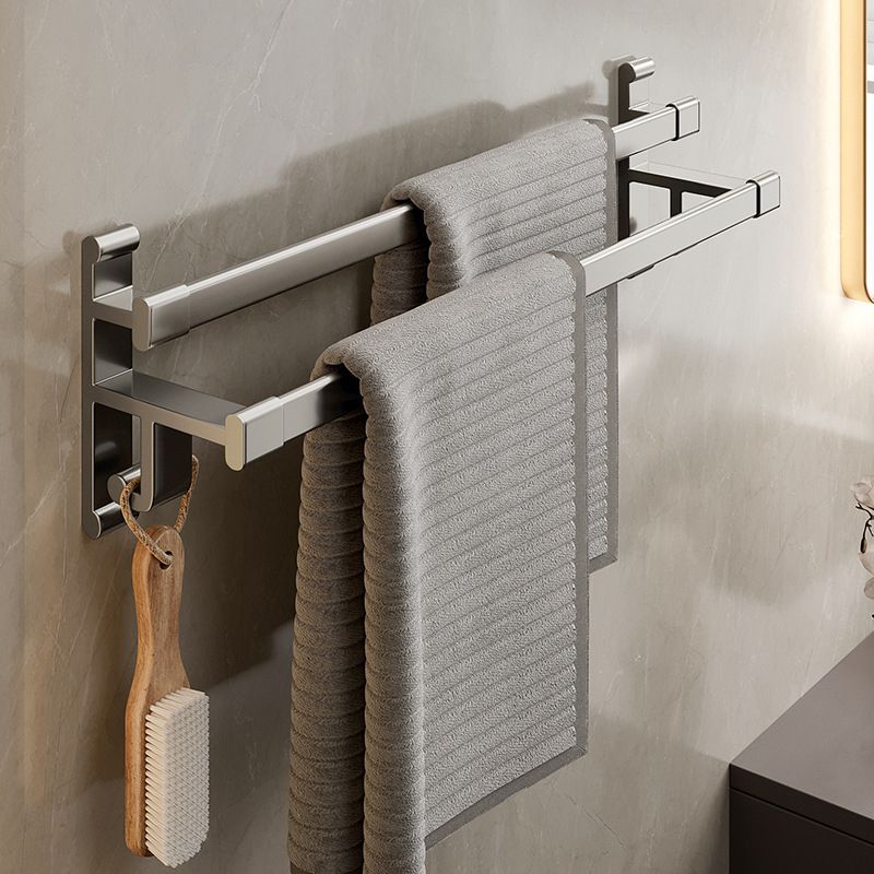 Avtoit | Gray Bathroom Accessory Set Contemporary Style Aluminum Towel Bar