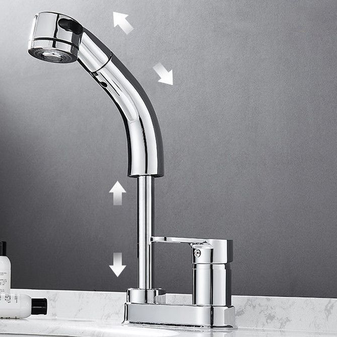 Avtoit | Modern Style Sink Faucet Copper Handle Low Arc Pull-Out Sink Faucet