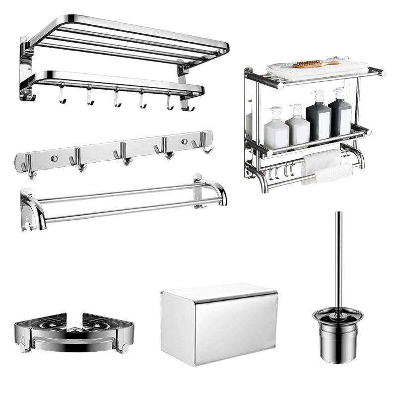 Avtoit | Modern Bathroom Accessory Set Made of Chrome-Plated Stainless Steel with Bathrobe Hook/Towel Bar