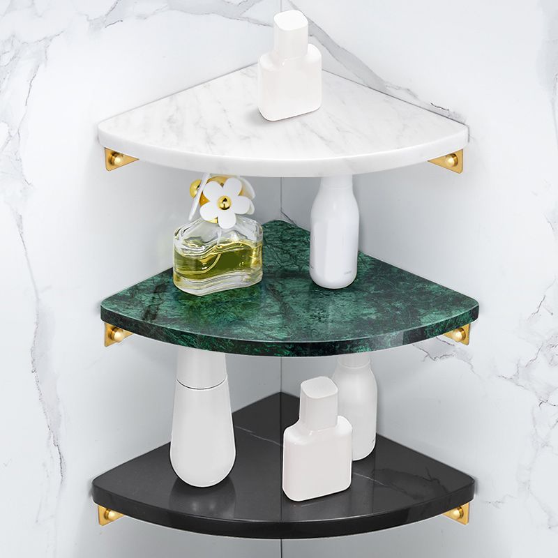 Avtoit | 2-piece Bathroom Hardware Set Metal and Marble Bathroom Shelf Set