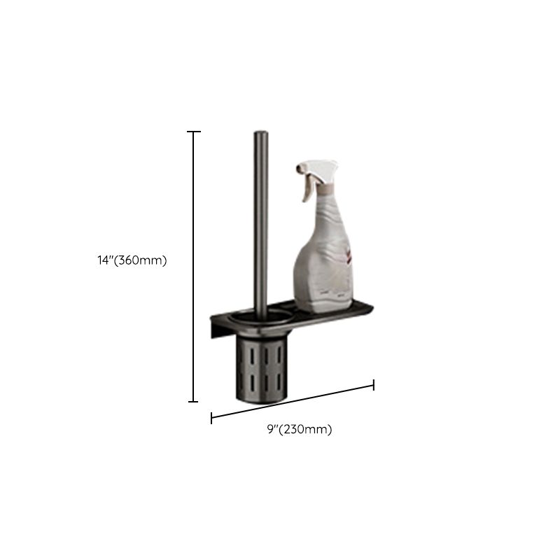 Avtoit | Aluminum modern bathroom accessories set polished gray bathroom shelf/paper holder/robe hook