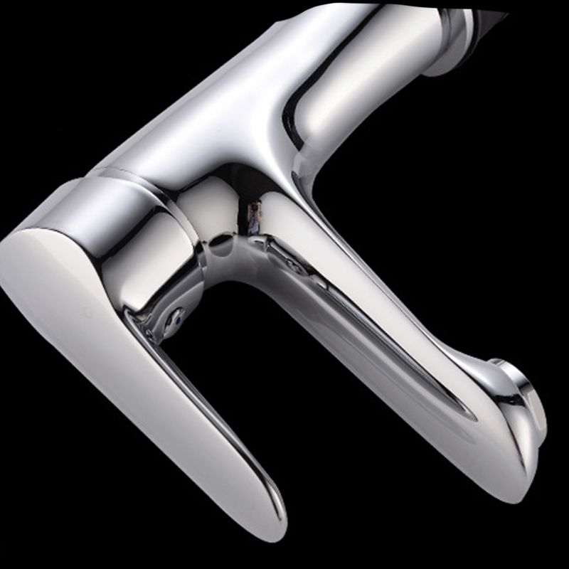 Avtoit | Basic Metal Sink Faucet Silver Bathroom Faucet with Lever Handle