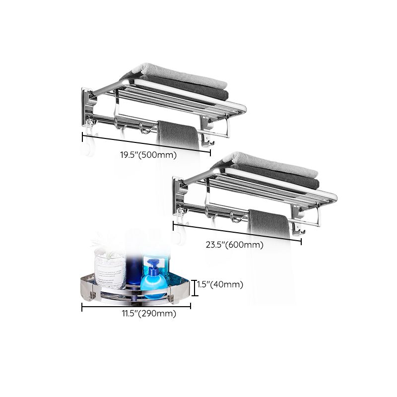 Avtoit | Polished Chrome Bathroom Accessory Set Modern Bathroom Shelf Stainless Steel