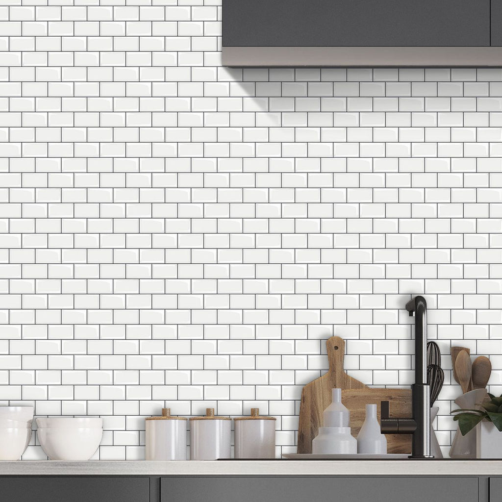Avtoit | 12"x 12" Resin Mosaic Tiles Square Self-Adhesive Tiles for Backsplash & Wall Tile