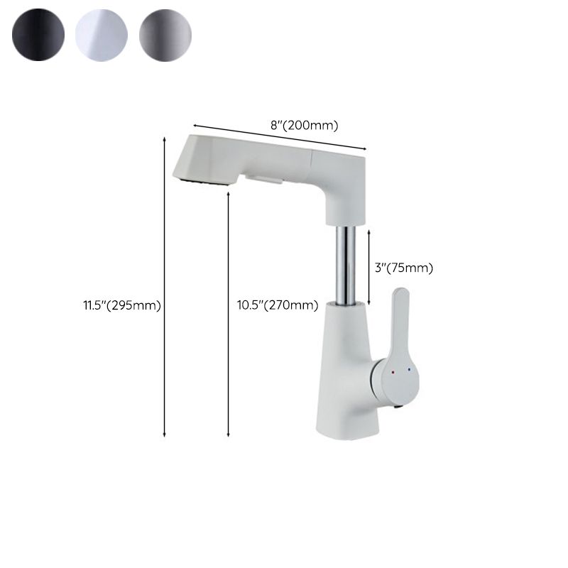 Avtoit | Modern Vessel Sink Faucet Copper Single Handle Pull Down Low Arc Vessel Faucet
