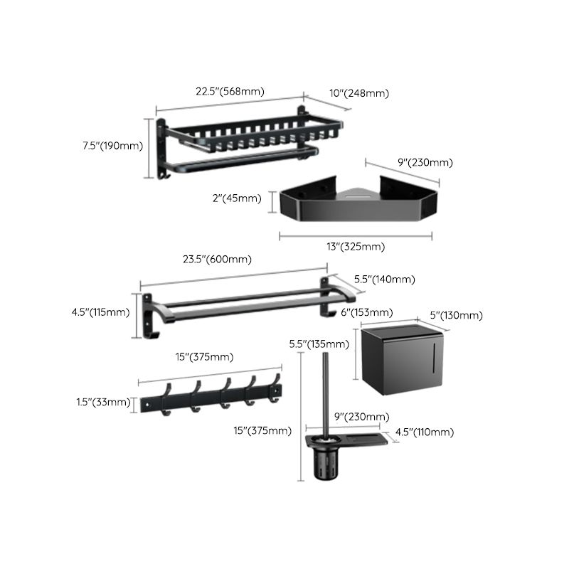 Avtoit | Traditional black bathroom accessories single or in set