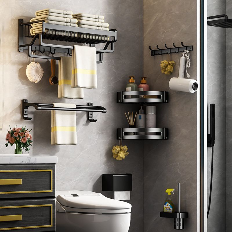 Avtoit | Modern black metal bath hardware set towel bar bathroom hardware set