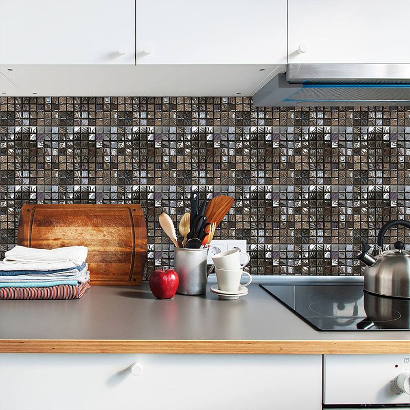 Avtoit | Square Peel and Stick Tile Grid Mosaic Tiles Interior Wallpaper