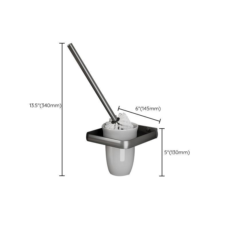 Avtoit | Gray Aluminum Bathroom Accessory Set Contemporary Bathroom Shelf