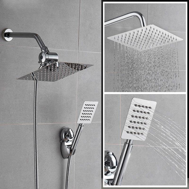 Avtoit | Square Metal Double Shower Heads Modern Shower with Shower Hose