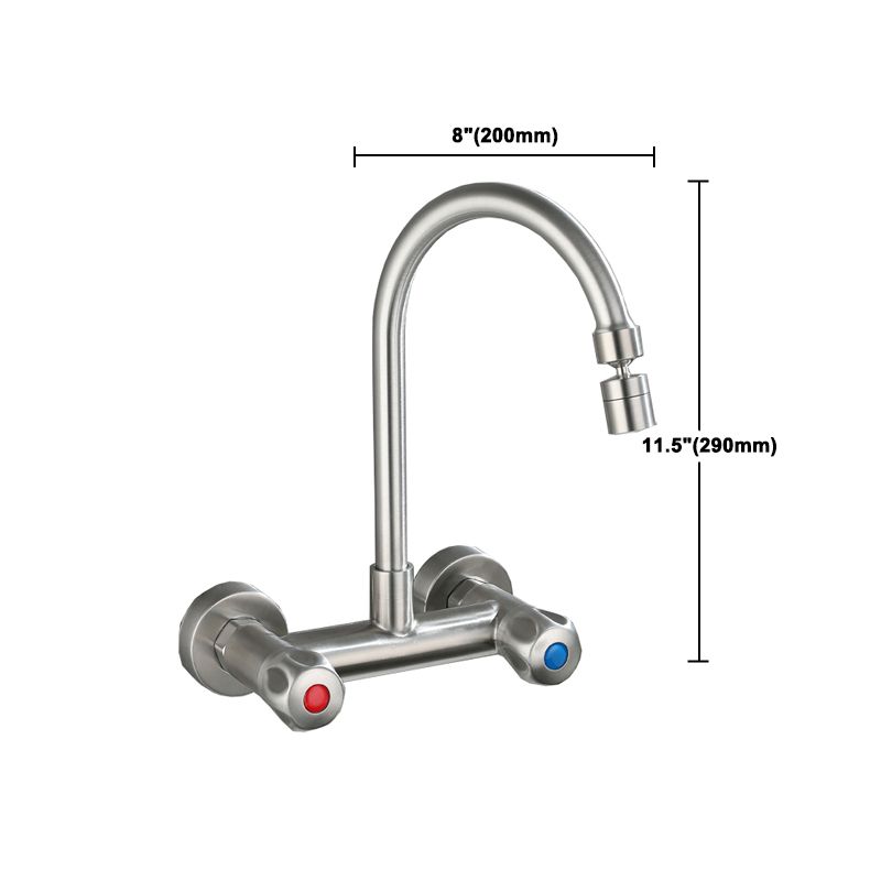 Avtoit | Round 2-Handle Bathroom Faucet Single Hole Wall Mounted Bathroom Faucet