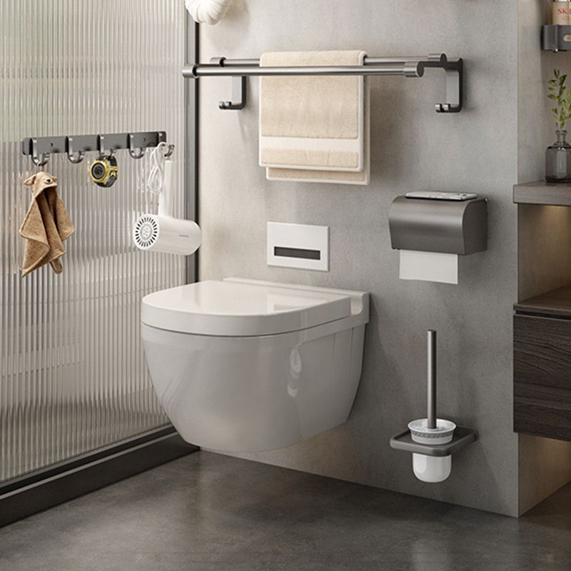 Avtoit | Gray contemporary bathroom accessory set Bathroom shelf/towel holder & bathrobe hook incl.