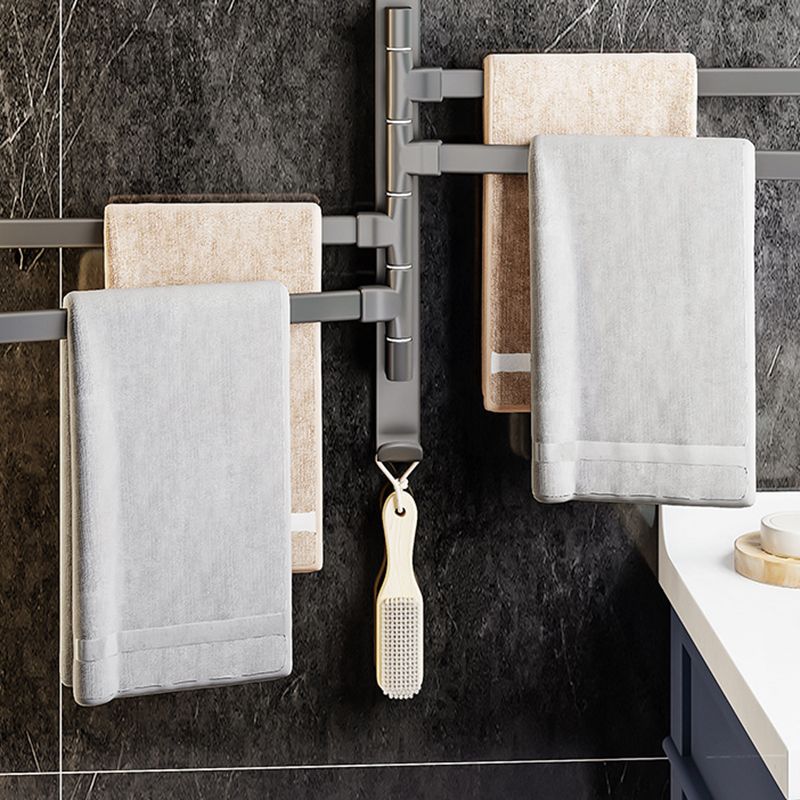 Avtoit | Contemporary Gray Bathroom Accessory Set Aluminium Towel Holder
