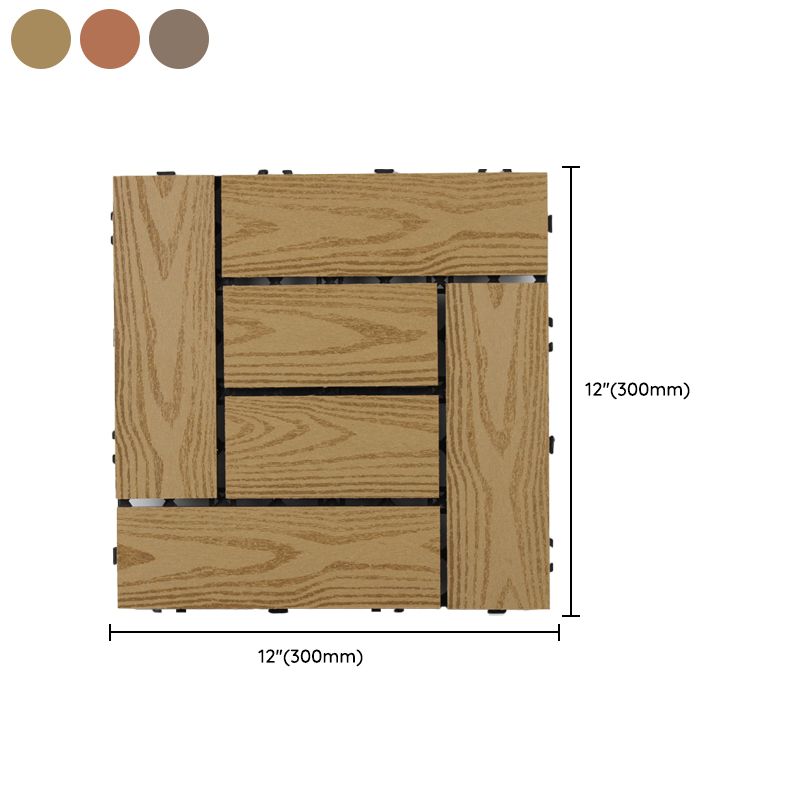Avtoit | Square Click Patio Floor Tiles Stripe Pattern Tile Set Floorboard
