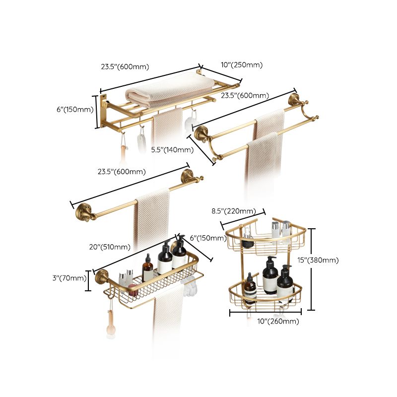 Avtoit | Modern Bathroom Accessory Set Paper Holder Bathroom Shelf Gold Bathroom Fittings Set