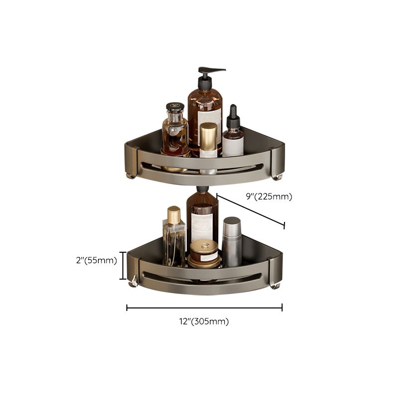 Avtoit | Contemporary Aluminum Bathroom Accessory Set Gray Bath Shelf