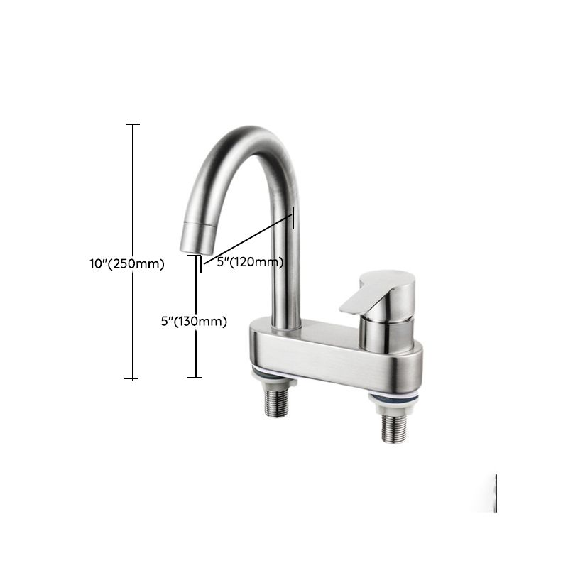 Avtoit | 304 stainless steel center faucet bathroom single handle hot and cold sink faucet
