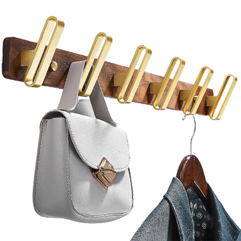 Avtoit | 6-piece walnut bathroom accessory set metal gold bath hardware set
