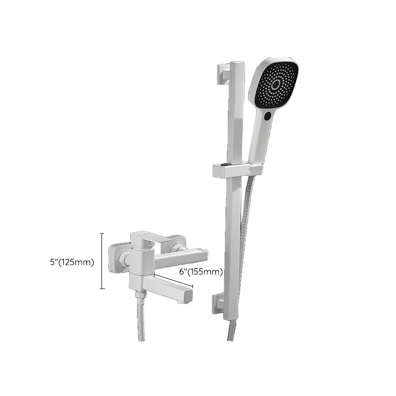 Avtoit | White Bath Water Faucet Trim Single Lever Handle Swivel Spout Wall Mounted Hand Shower Bathtub Filler
