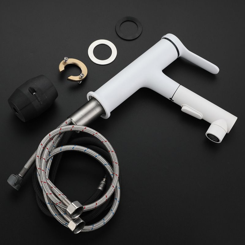 Avtoit | Modern Extendable Sink Faucet Bathroom Faucet Brass 1 Handle Sink Faucet with Water Hose