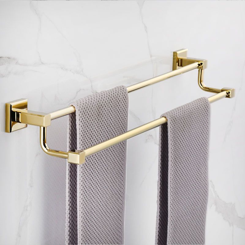 Avtoit | Gold Modern Bathroom Set, Polished Gold, 4 Pieces, Towel Holder, Paper Holder