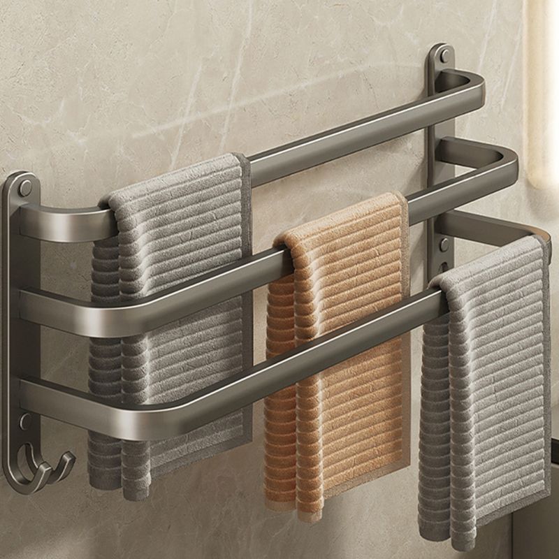 Avtoit | 2-piece modern bathroom accessory set made of aluminum matte gray towel bar