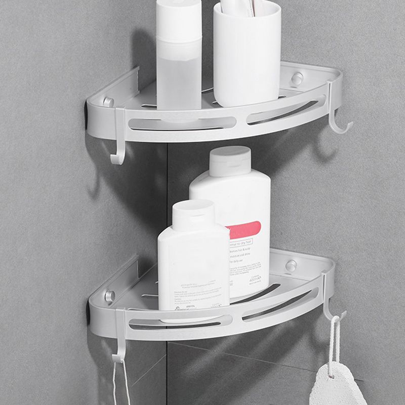 Avtoit | Modern Aluminum Bathroom Accessory Set Black/ Silver Bathroom Shelf