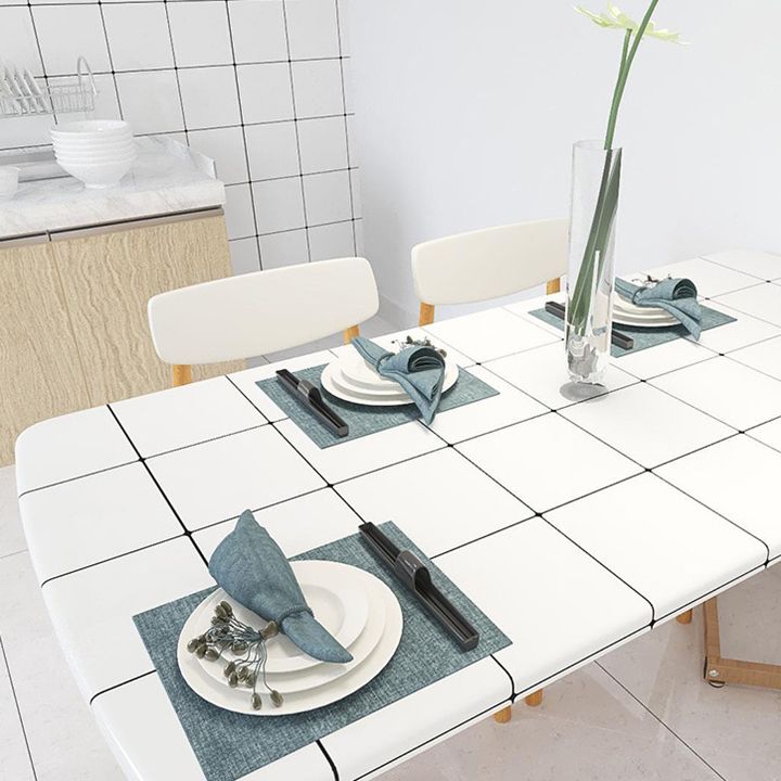 Avtoit | White Peel & Stick Tile Mirror Plastic Grid Wallpaper for Kitchen and Bathroom