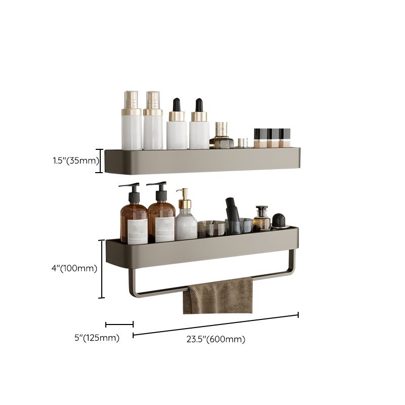 Avtoit | Contemporary Aluminum Bathroom Accessory Set Gray Bath Shelf