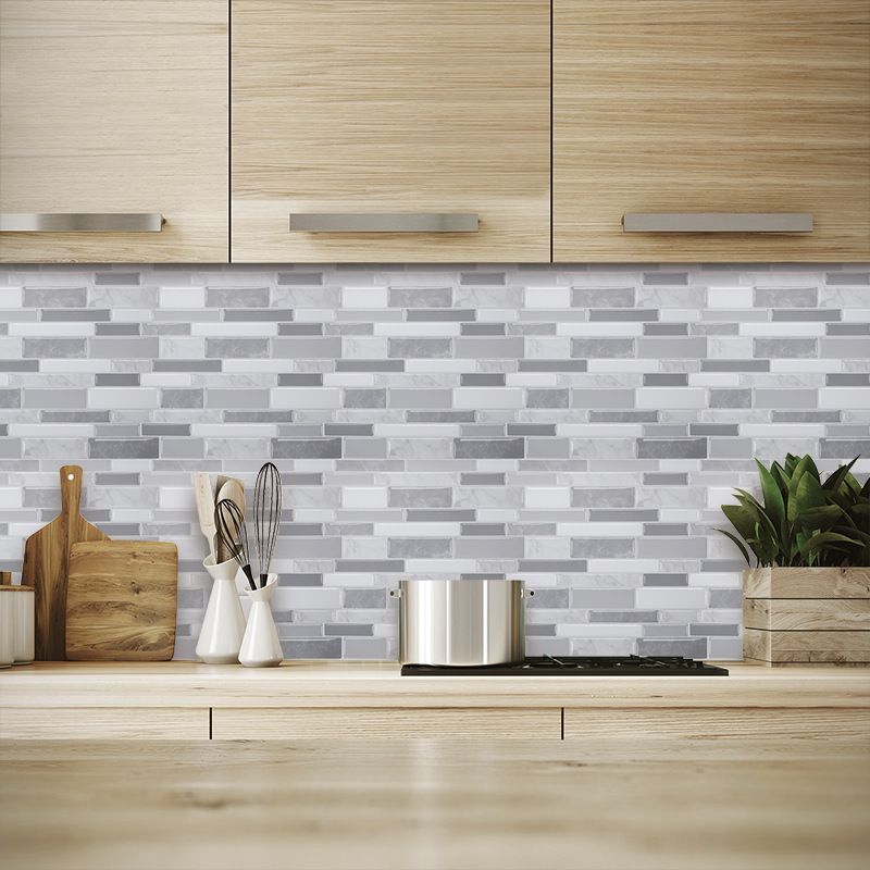 Avtoit | Peel and Stick Wall Tile Rectangle PVC Subway Waterproof Peel & Stick Tile 10-Pack