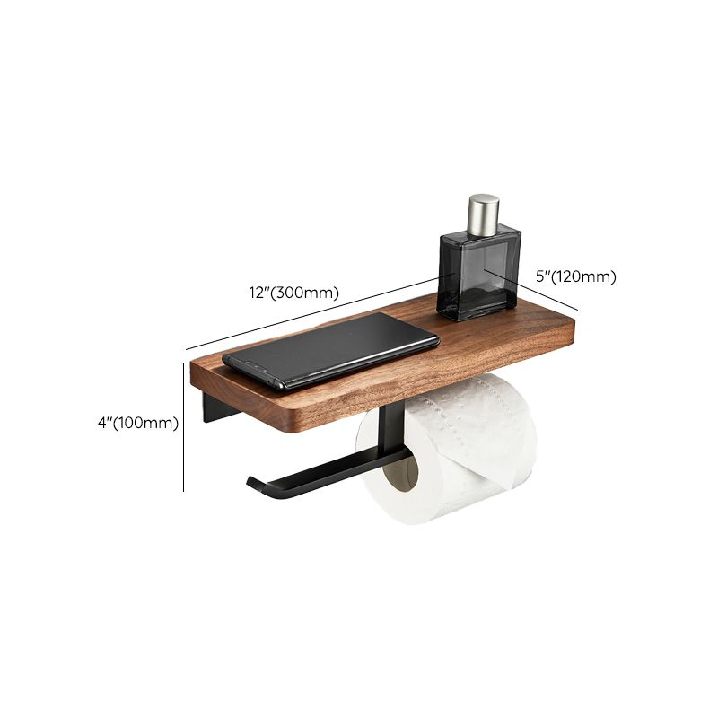 Avtoit | Wood and Aluminum Bath Accessory Set Black Bathroom Accessory Kit