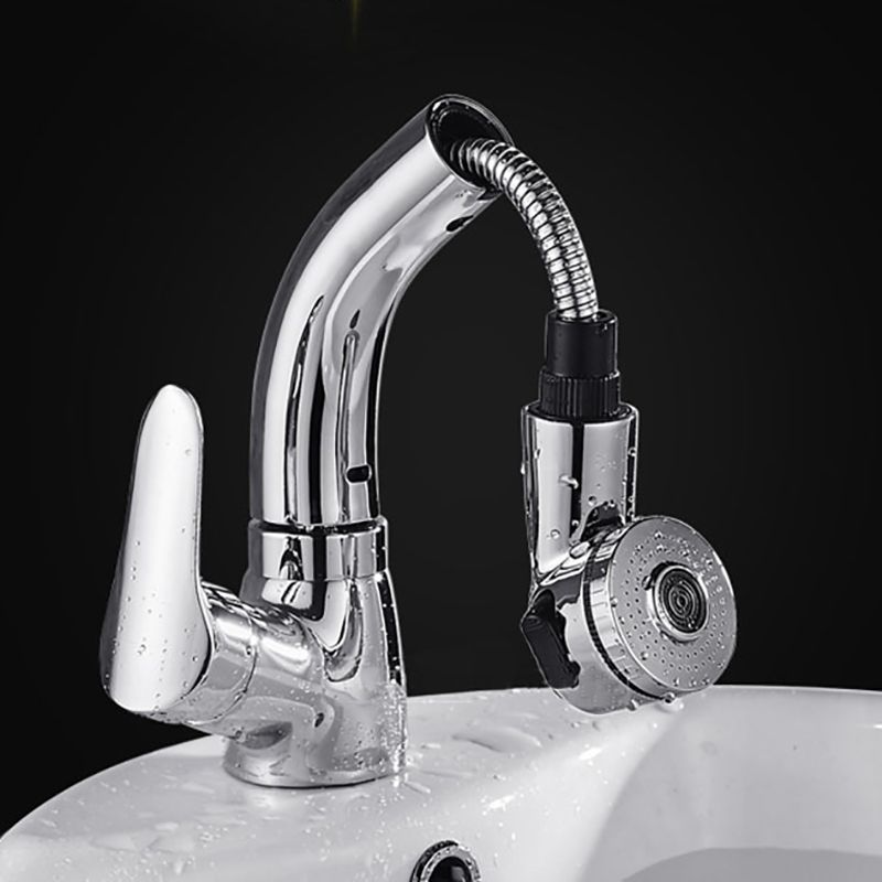 Avtoit | Vessel Sink Bathroom Faucet with Swiveling Spout Single Lever Faucet with Pull-Out Spray