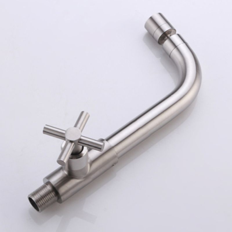Avtoit | Contemporary Wall-Mounted Bathroom Faucet Cross Handles Stainless Steel Faucet