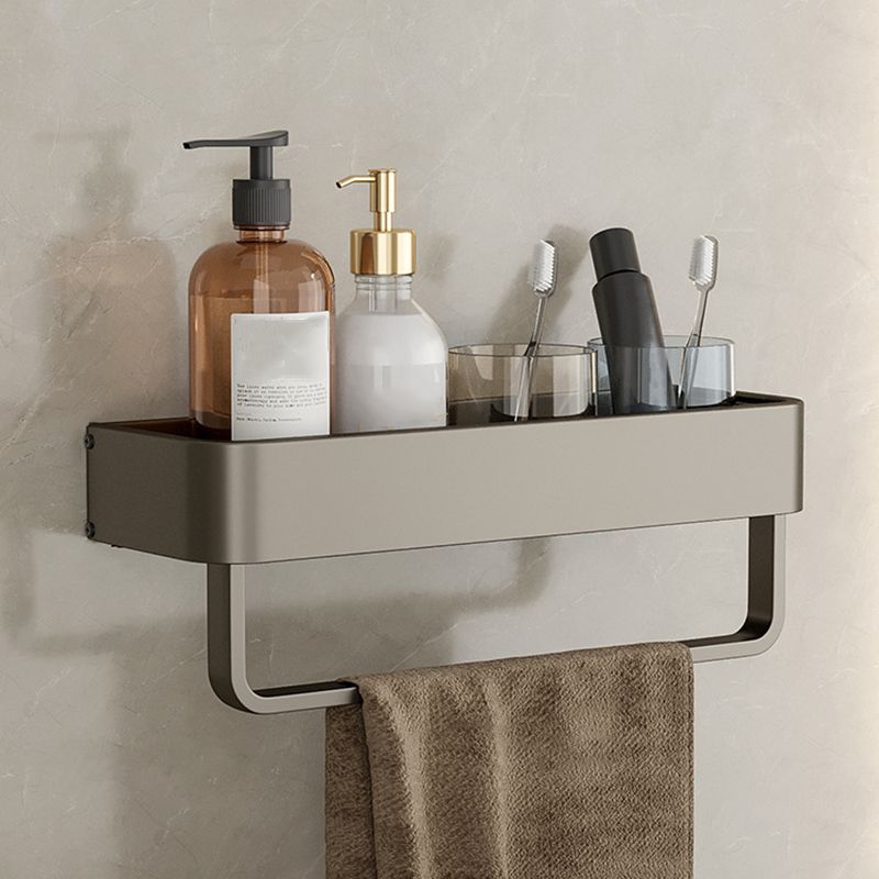 Avtoit | Contemporary Aluminum Bathroom Accessory Set Gray Bath Shelf