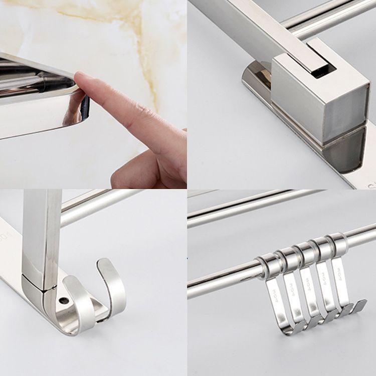 Avtoit | Modern Bathroom Accessory Set Made of Chrome-Plated Stainless Steel with Bathrobe Hook/Towel Bar