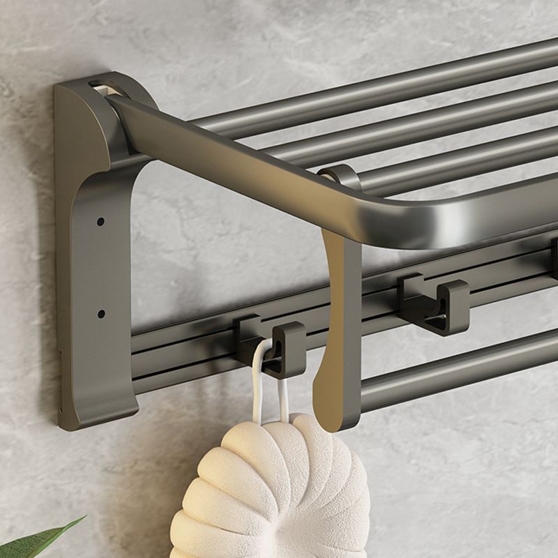 Avtoit | Modernism Aluminum Bathroom Accessories Set Gray Metal Bathroom Set with Towel Holder/Bath Shelf