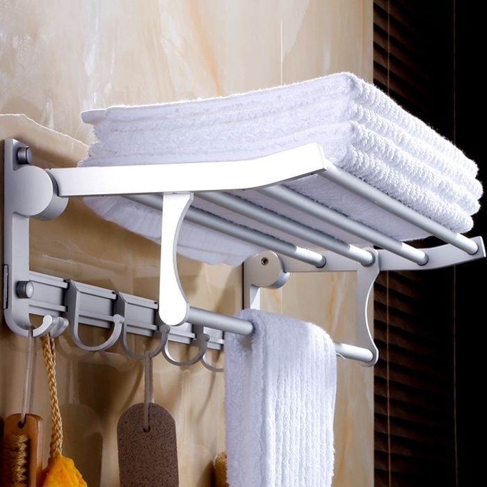 Avtoit | Silver Contemporary Bathroom Hardware Set Stainless Steel Aluminum Bathroom Set