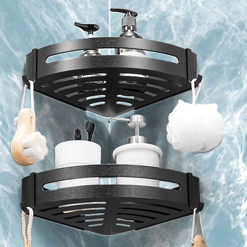 Avtoit | Black/Silver Bath Set Modern 1/2/3-Piece Anti-Rust Bath Rack