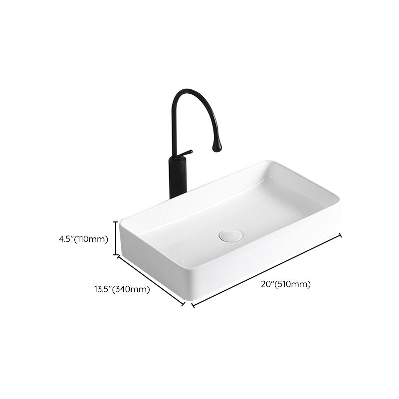Avtoit | Modern Vessel Sink Porcelain Rectangular Vessel Sink (Not Including Faucet)
