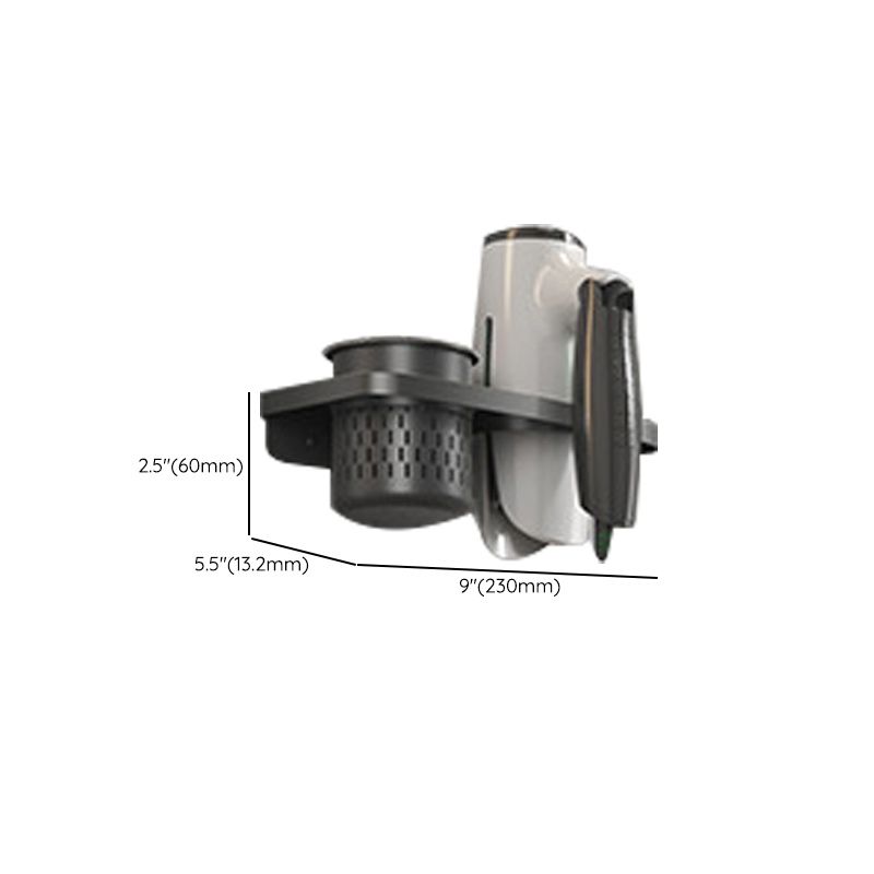 Avtoit | Modern gray bathroom hardware set with bath shelf/towel holder/robe hook/toilet paper holder