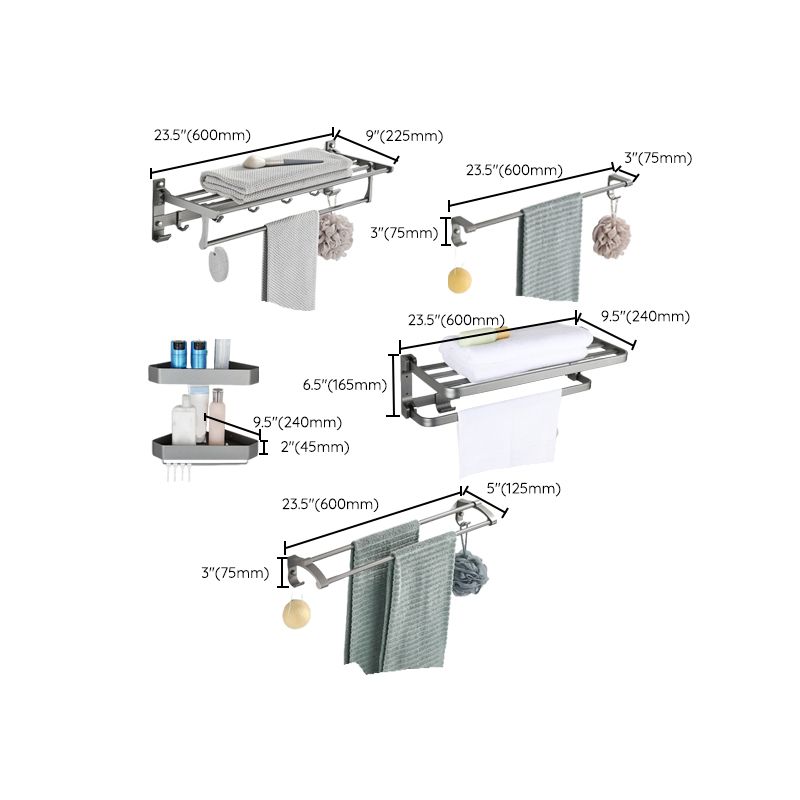 Avtoit | Modern Chrome Bathroom Accessories Set Aluminum Bathroom Fixtures Set