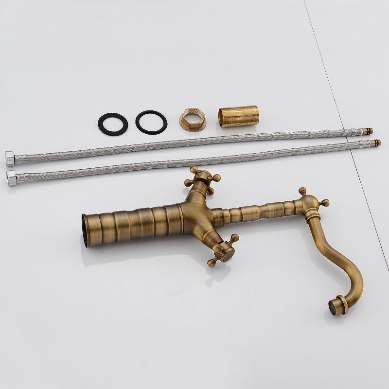 Avtoit | Deck Mounted Copper Roman Tub Faucet Double Handles Roman Tub Faucet Set