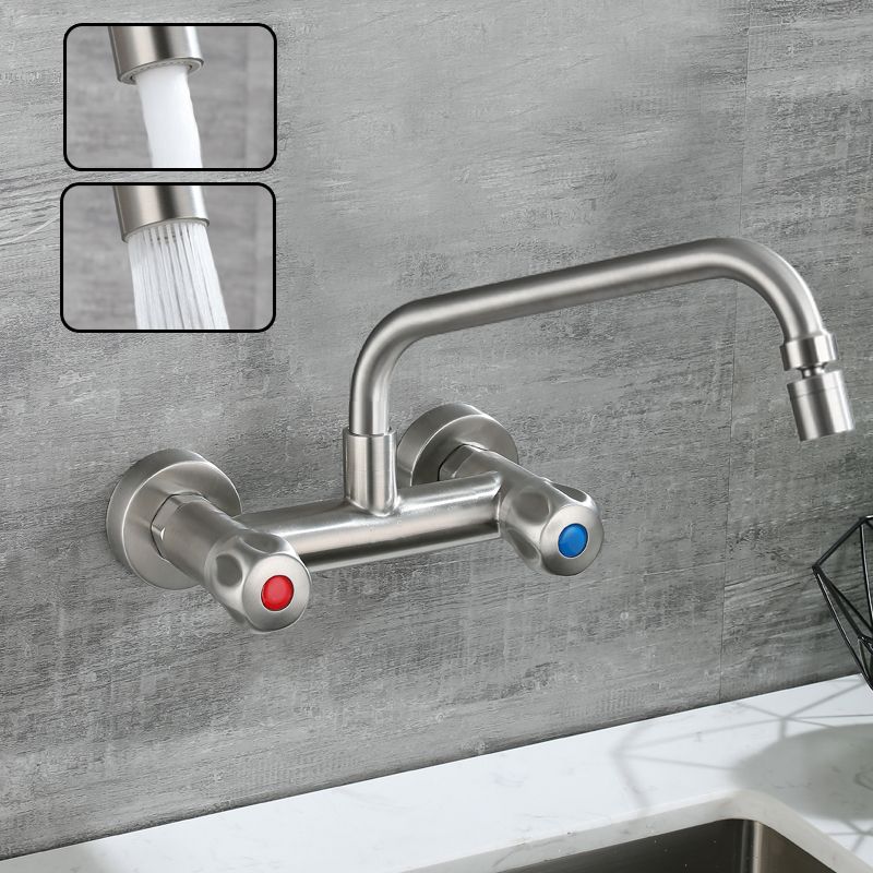 Avtoit | Round 2-Handle Bathroom Faucet Single Hole Wall Mounted Bathroom Faucet
