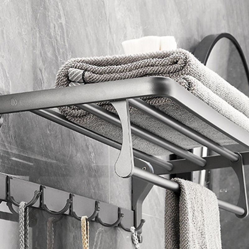 Avtoit | Gray 6/7-piece modern bathroom accessory set bathroom shelf/bath towel hooks/towel bar included