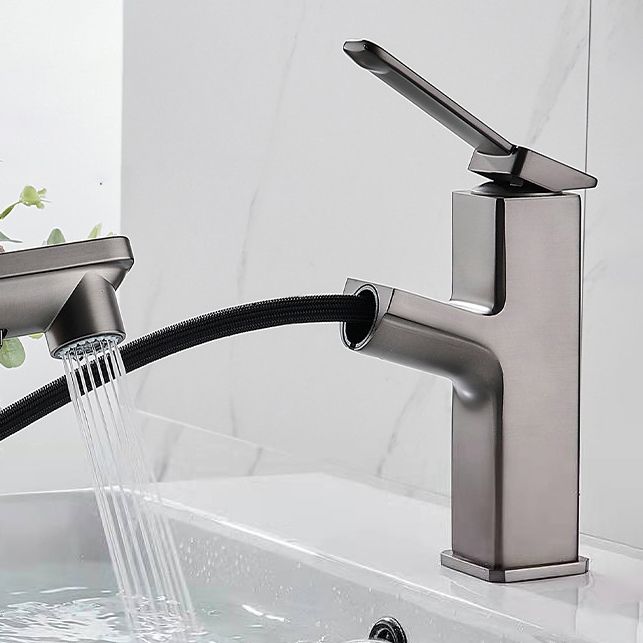 Avtoit | Modern Brass Water Faucet Center Mount Bathroom Faucet with Water Hose