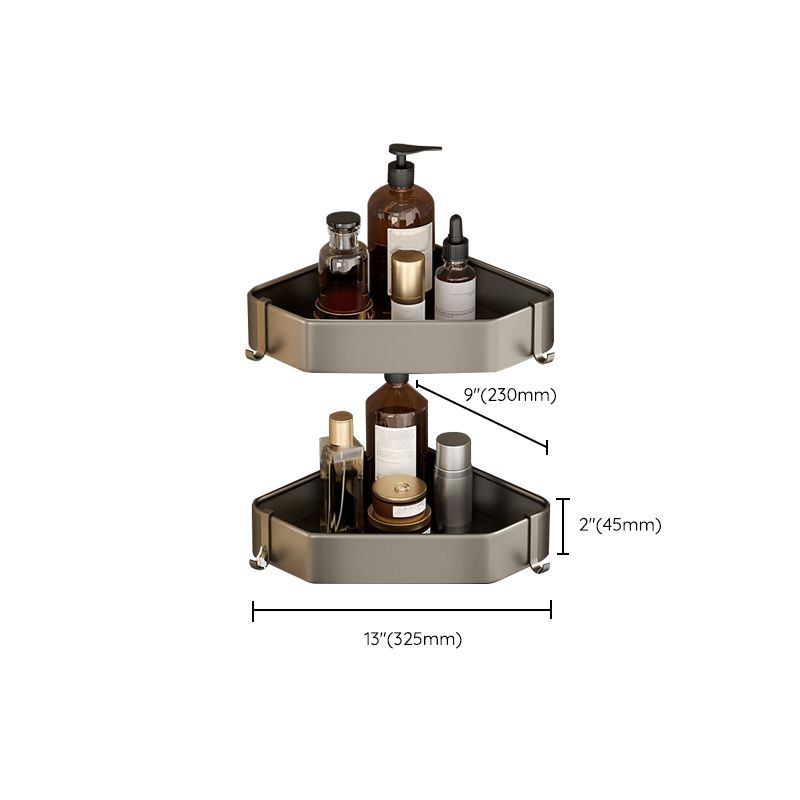 Avtoit | Contemporary Aluminum Bathroom Accessory Set Gray Bath Shelf