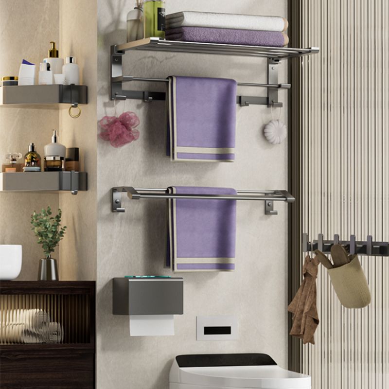 Avtoit | Modern Gray Bathroom Accessories Set Bathroom Shelf Towel Bar Bathroom Accessories Set