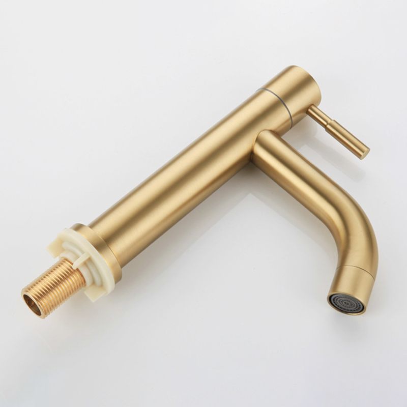 Avtoit | Round Single Handle Bathroom Faucet Single Hole Sink Faucet in Brushed Gold