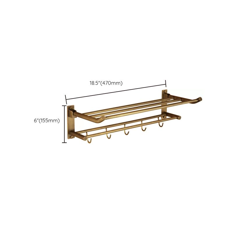 Avtoit | Worn Brass Traditional Bathroom Set with Bath Shelf/Paper Holder & Towel Bar